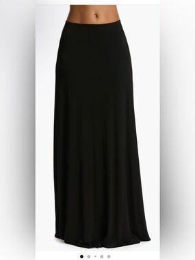 naked wardrobe Black Maxi Skirt - Smooth Full-Length Panel